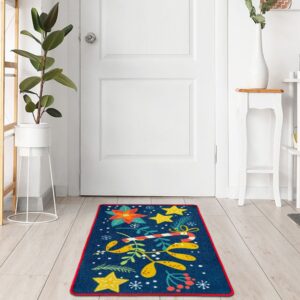 TAPETE DE NAVIDAD BASTON AZUL